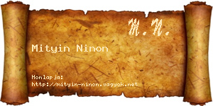 Mityin Ninon névjegykártya
